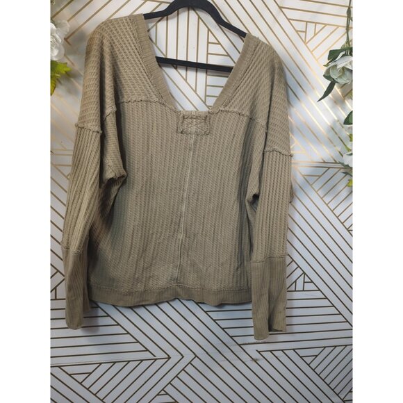 Free People We the Free Women's Magic Thermal Golden Olive Size Large - Picture 8 of 8